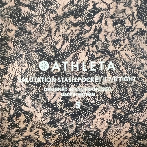 Athleta Pink and Black high waste legging 3/4 - Picture 2 of 5